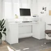 vidaXL LED stôl biely 160x55x91 cm materiál na báze dreva Náhľad obrázku produktu 3
