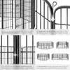 Collage of images showing details and configurations of a metal pet playpen. Produktbild-Vorschau