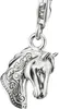 Pendentif charm tête de cheval, argent massif Voir les images du produit 6