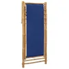 vidaXL Chaise longue bambou et toile bleu marine Voir les images du produit 5