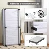 A collage of images showing a mattress and bed frame, along with assembly instructions and a diagram of the mattress dimensions. Voir les images du produit