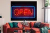 MuchoWow® Poster Ein beleuchtetes Schild mit dem Text open Produktbild-Vorschau 2