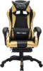 vidaXL Gaming-Stuhl mit RGB LED-Leuchten Gold und Schwarz Produktbild-Vorschau 3