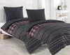 4 tlg Baumwolle Renforce Bettwäsche 155x220 Grau Brombeer Produktbild-Vorschau 4
