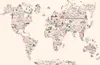 Selbstklebende Folie Fototapete - Map With Icons - Cartoon Produktbild-Vorschau 6