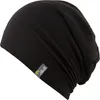 Chillouts dünne uni Longbeanie Strickmütze Acapulco mit UV-Schutz 50+ in schwarz