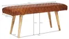 WOHNLING Sitzbank Echtleder / Massivholz Bank 115x53x38 cm Produktbild-Vorschau 3