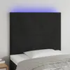 vidaXL LED Kopfteil Schwarz 90x5x118/128 cm Samt Produktbild-Vorschau 2