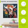 ARTland Poster Stier mit Kranz Größe: 40x40 cm Produktbild-Vorschau 2