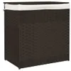 vidaXL Wäschekorb mit 2 Fächern Dunkelbraun 53x35x57 cm Produktbild-Vorschau 1