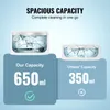 Comparison of two ultrasonic cleaning machines, highlighting capacity. Voir les images du produit