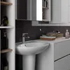 Badezimmer-Hängeschrank VAMI mit Spiegel Weiß, Sonoma Eiche Produktbild-Vorschau 9