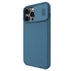 A blue iPhone 14 Pro Max case with a camera cover is shown against a white background. Náhľad obrázku produktu