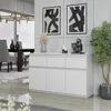 Komoda 120 Cm Biały Mat 3 Szuflady, 3 Drzwi, 3 Półki Salon Podgląd zdjęcia produktu 3
