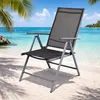 Chaise de jardin pliante à dossier haut Alu Textilène Voir les images du produit 1