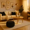 Relaxdays Pouf, Cord, HxD: 25 x 35 cm, Polystyrol-Füllung, Produktbild-Vorschau 3