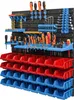 A wall-mounted tool organizer with various tools and storage bins. Náhled obrázku produktu