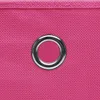 A close-up view of a pink fabric storage box with a silver grommet. Anteprima dell’immagine prodotto