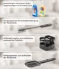 Collage of product accessories and cleaning solutions for a wet-dry vacuum cleaner. Produktbild-Vorschau