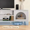 Meuble TV LEADZM avec éclairage RGB, double porte en verre, Voir les images du produit 7