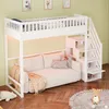 Flieks Etagenbett 90x200cm mit Stauraumtreppe, Kinderbett Produktbild-Vorschau 4