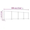 3dílný paraván bílý 698x180 cm textil Náhled obrázku produktu 9