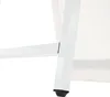 A close-up view of the white metal leg of a furniture item, with a black rubber foot. Náhľad obrázku produktu