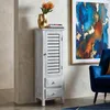 Kommode Schrank, 90x30x25cm, Shabby-Look, Vintage  weiß Produktbild-Vorschau 1