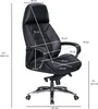 AMSTYLE Designer Bürostuhl Bezug Echtleder Schwarz Produktbild-Vorschau 7