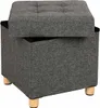 Taburet s úložným prostorem 38×38×40 cm, tmavě šedý Náhled obrázku produktu 2