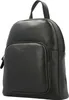 A black leather backpack is shown from a side angle against a white background. Voir les images du produit