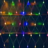 A net of colorful LED lights against a dark, textured background. Produktbild-Vorschau