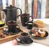 Filiżanka ze spodkiem do kawy espresso ceramiczna czarna Podgląd zdjęcia produktu 2