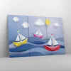 Bild auf Leinwand - Leinwandbild - Origami boot meer himmel Produktbild-Vorschau 4