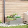 vidaXL Gartenblumentopf Silber 80 x 80 x 48 cm Verzinkter Produktbild-Vorschau 2