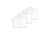 Three white water filter cartridges arranged in a staggered diagonal formation. Produktbild-Vorschau