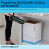 A person is holding a used ink cartridge over a recycling bin. Náhľad obrázku produktu