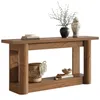 A wooden console table with decorative items on it. Podgląd zdjęcia produktu