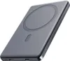 A gray magnetic wireless power bank is shown against a white background. Produktbild-Vorschau