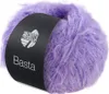 A ball of fluffy purple yarn with a black label. Produktbild-Vorschau