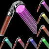 A collage of LED shower heads with different colored water streams against a black background. Produktbild-Vorschau