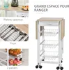HOMCOM Chariot de service desserte de cuisine à roulettes Voir les images du produit 6