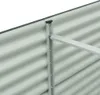 A close-up view of a section of a raised garden bed, showing the corrugated metal siding and an aluminum support bracket. Produktbild-Vorschau