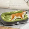 A dog sleeping comfortably in a pet bed. Produktbild-Vorschau