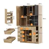 Merax Küchenschrank mit LED und Gewürzregal, Hochschrank Produktbild-Vorschau 9