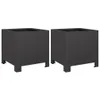 Pflanzkübel 2 Stk. Schwarz 30x30x30 Stahl Produktbild-Vorschau 1