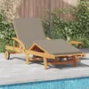 vidaXL Sonnenliege Taupe 200 x 67 x 84 cm Massivholz Akazie Produktbild-Vorschau 2