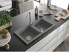 Mexen Mario 2-miskový granitový dřez  820 x 436 mm, Šedá - Náhled obrázku produktu 2