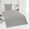 4 teilige Uni Bettwäsche 135 x 200 cm grau silber Einfarbig Produktbild-Vorschau 2