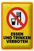 Blechschild Hinweis 20x30 cm Essen und Trinken Verboten Produktbild-Vorschau 1